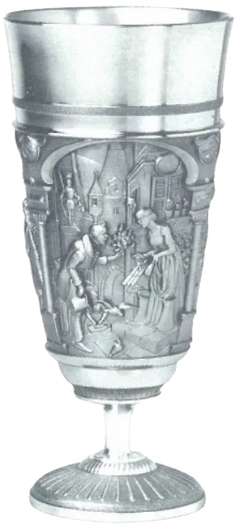Artina Spitzweg bierkelk kristalglas met tinvoet