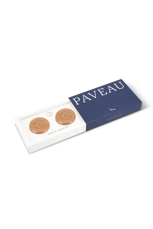 Paveau Ribbed doppen Koper set van 2