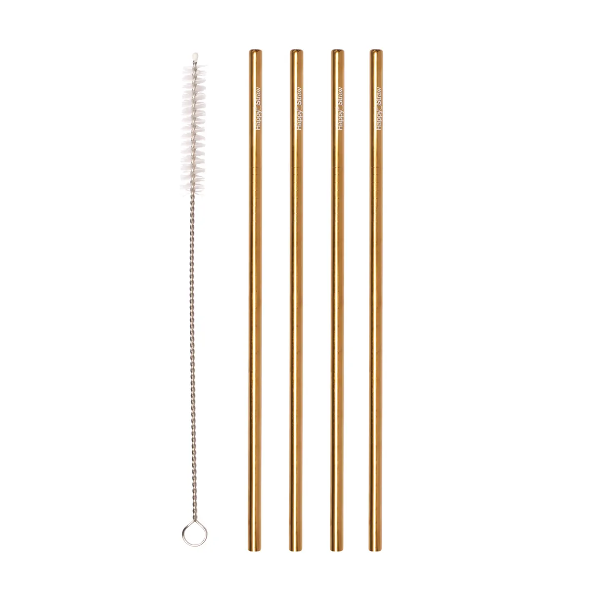 Happy Straw rvs rietjes recht goud 4 stuks