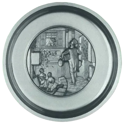 Artina Spitzweg Bord Postbote 24 cm tin